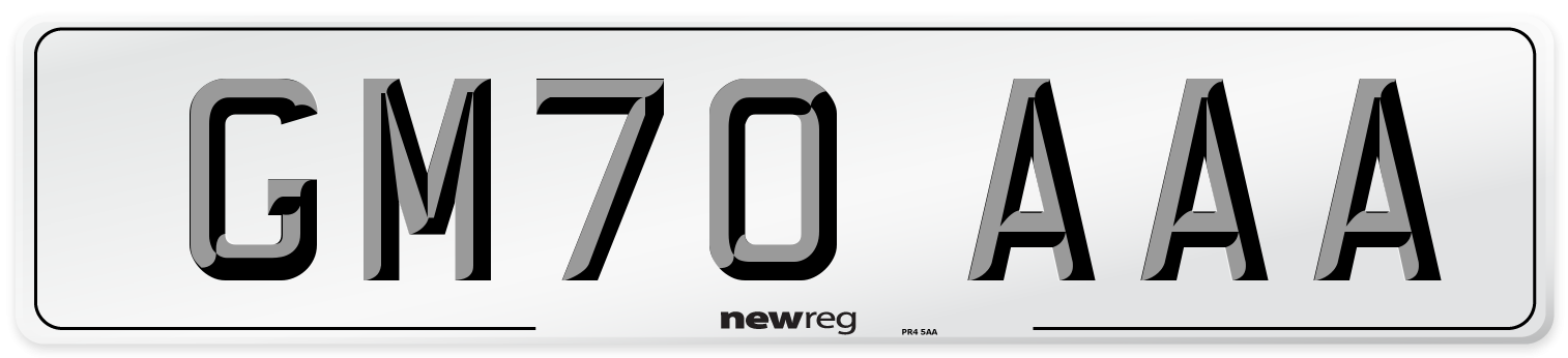 GM70 AAA Number Plate from New Reg